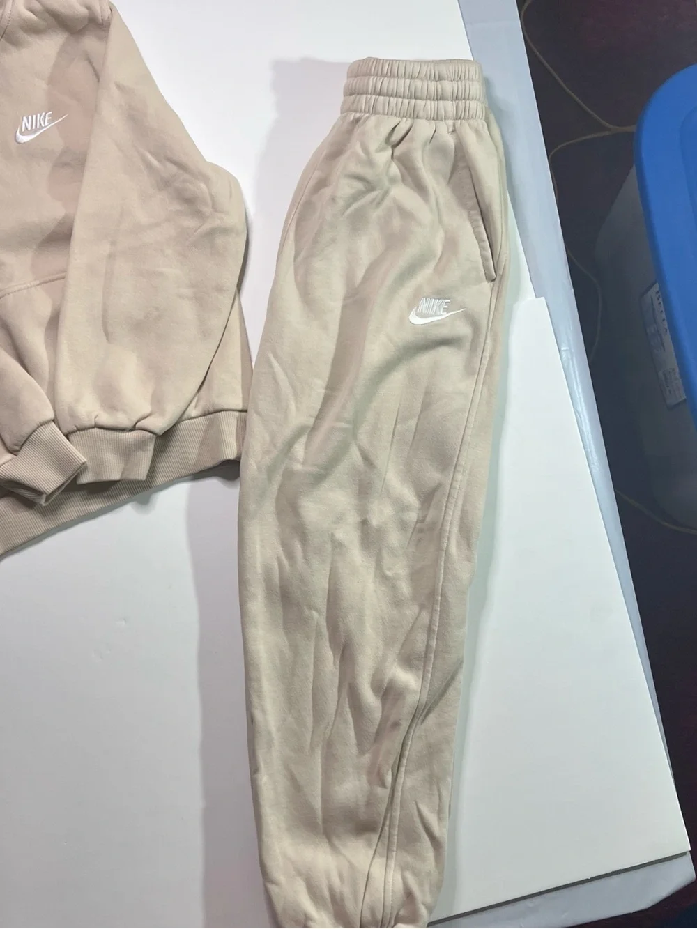 Nike Kids Beige Hoodie & Joggers Set - Cream/Tan